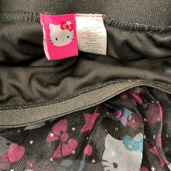 Hello Kitty Skirt Tulle Tutu Black Ruffle Hearts Stars & Bows Size 7/8 - Picture 3 of 5